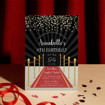 Hollywood Red Carpet Birthday Party Invitation<br><div class="desc">Cute Hollywood theme kids birthday party invitations are perfect for little movie star's moment in the spotlight! Invitations feature a red carpet and velvet rope design with your birthday party details in white lettering,  topped with blush and gold confetti.</div>