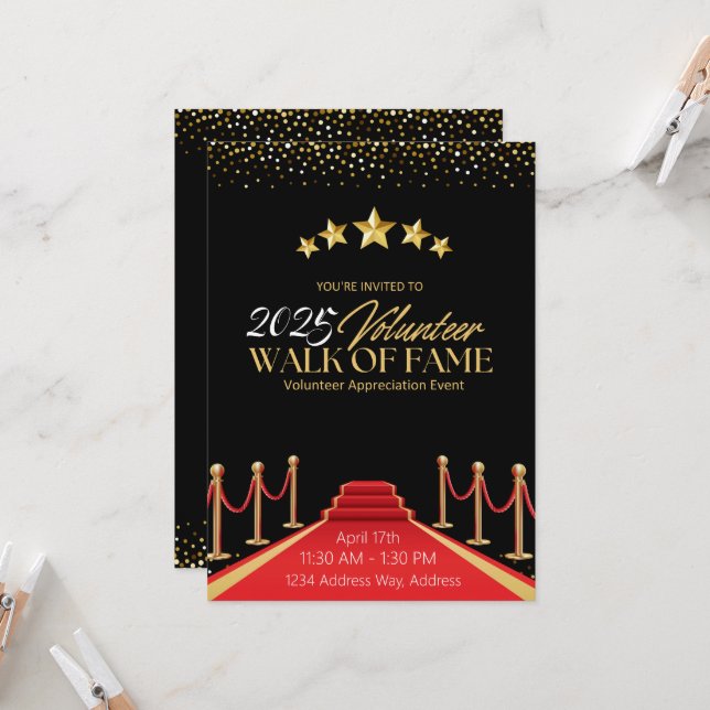 Hollywood Red Carpet Celebrity Volunteer Invite (Front/Back In Situ)