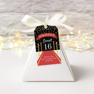 Hollywood Red Carpet Personalised Thank You Favour Gift Tags