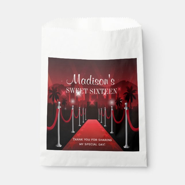 Hollywood Red Carpet Sweet 16 Favour Candy Bag (Front)