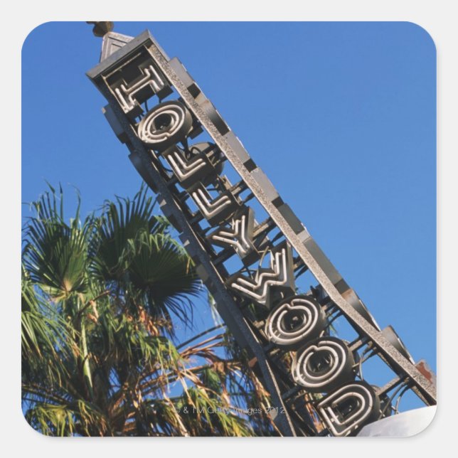 Hollywood sign, Los Angeles, California Square Sticker (Front)