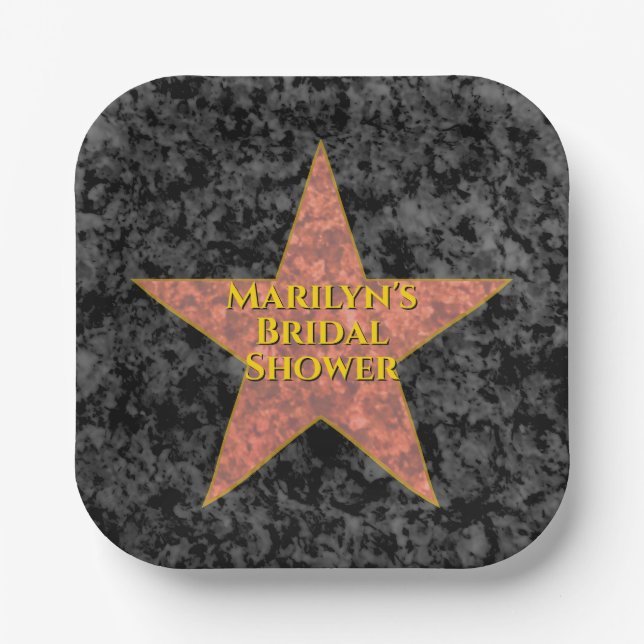 Hollywood Star Paper Plate (Front)