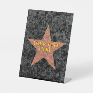 Hollywood Star Pedestal Sign