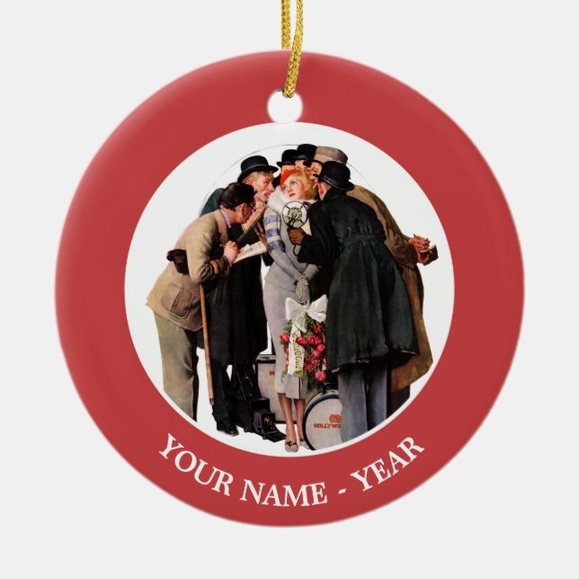 Hollywood Starlet Ceramic Tree Decoration (Front)