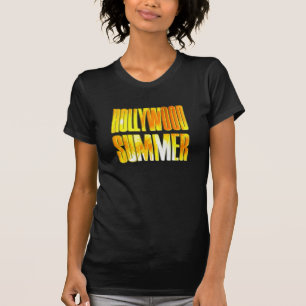 "Hollywood Summer" Yellow Orange Letter Shirt