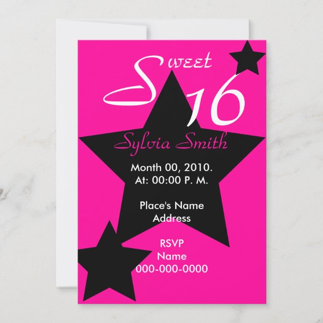 Hollywood Super Star Invitation-Customise Invitation (Front)