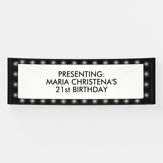 Hollywood Theatre Signboard 2.5' x 8' Banner (Horizontal)