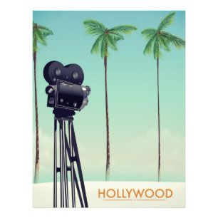 Hollywood Vintage camera Travel poster