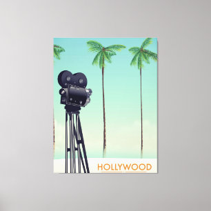Hollywood Vintage camera Travel poster Canvas Print