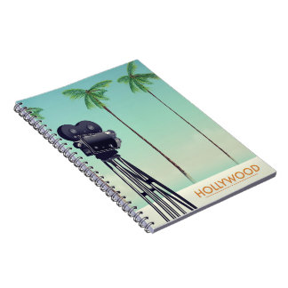 Hollywood Vintage camera Travel poster Notebook
