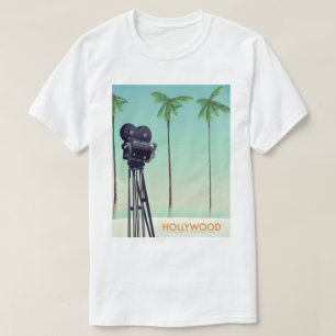 Hollywood Vintage camera Travel poster T-Shirt
