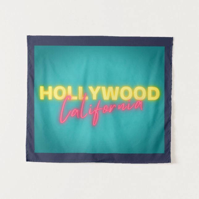 Hollywood Vintage Neon Lights  Tapestry (Front (Horizontal))