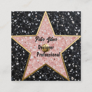 Hollywood Walk of Fame Square Coaster Business Card