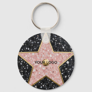 Hollywood Walk of Fame Square Coaster Key Ring