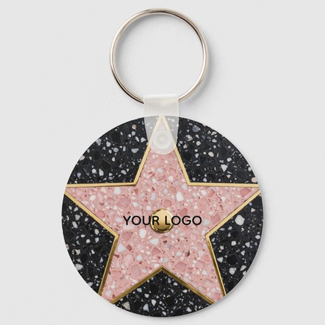 Hollywood Walk of Fame Square Coaster Key Ring (Front)