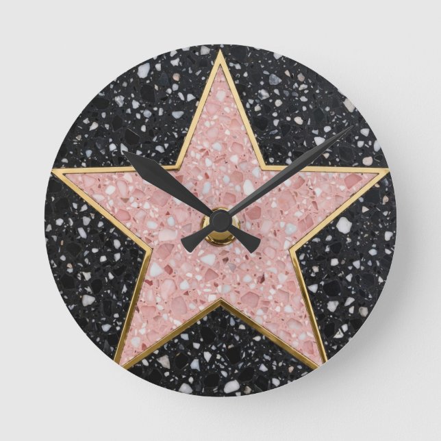 Hollywood Walk of Fame Square Coaster Round Clock (Front)