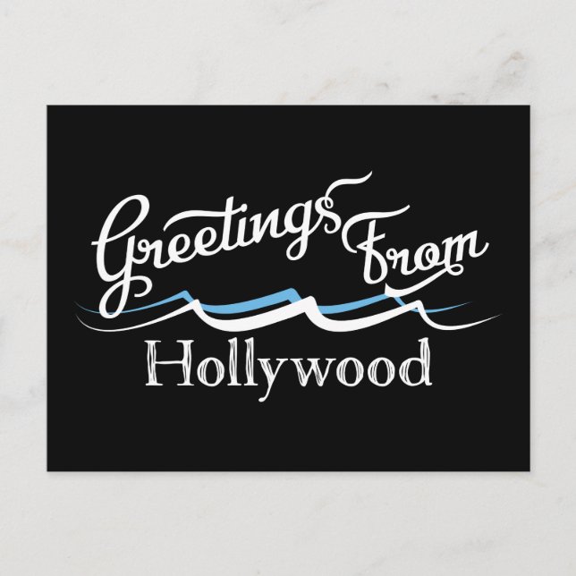 Hollywood Water Waves Postcard (Front)