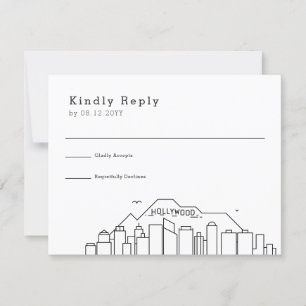 Hollywood Wedding   Stylised Skyline RSVP