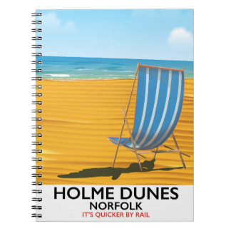 Holme Dunes Norfolk travel poster Notebook
