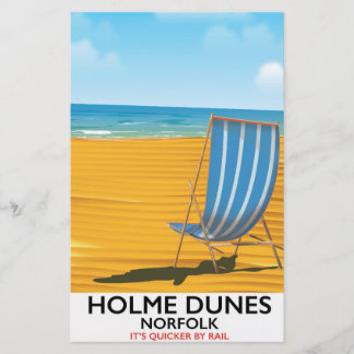 Holme Dunes Norfolk travel poster Stationery