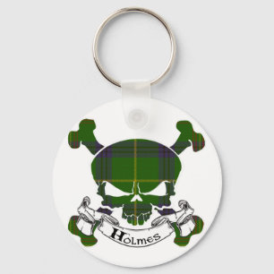 Holmes Tartan Skull Key Ring