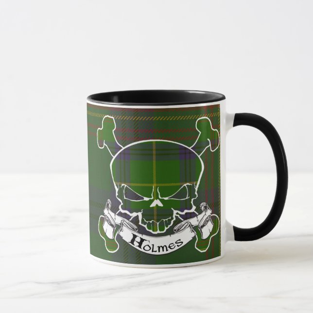 Holmes Tartan Skull Mug (Right)