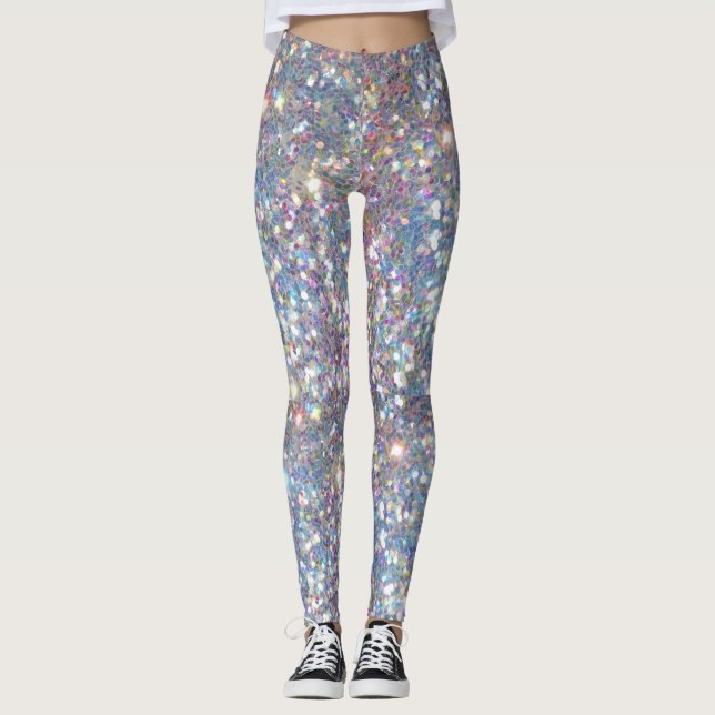 Holo glam Glitter print LEGGINGS from Glitz! (Front)