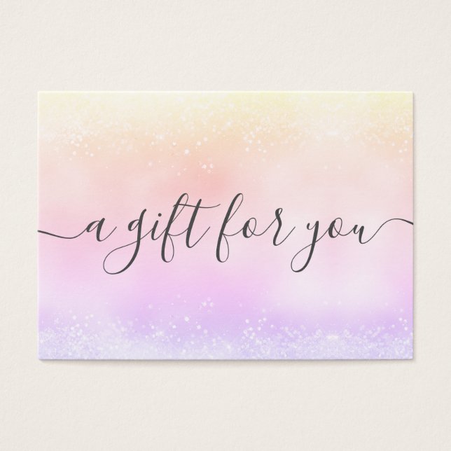 Holo Glitter Elegant Business Gift Certificate (Front)
