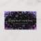 Holo Glitter Makeup Artist Black Business Card