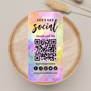Holo Opal Stylish QR Code Connect With Us Modern Business Card
