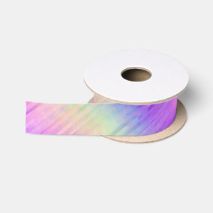 holo rainbow pinstripe : satin ribbon