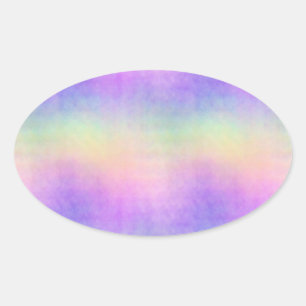 holo rainbow soft ombre : oval sticker