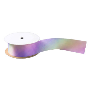 holo rainbow soft ombre :  satin ribbon