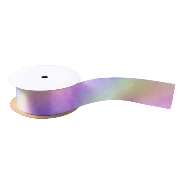 holo rainbow soft ombre :  satin ribbon (Spool)