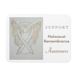 Holocaust Remembrance Awareness Ribbon Magnet