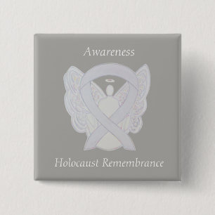 Holocaust Remembrance Awareness White Ribbon Pin