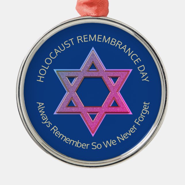 Holocaust Remembrance YOM HASHOAH Memorial Metal Tree Decoration (Front)