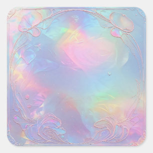 hologhraphic background square sticker