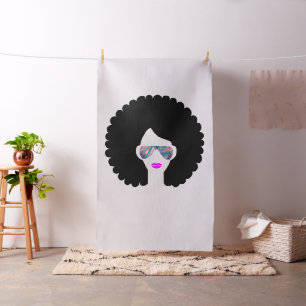 hologram afro girl fabric