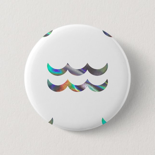 hologram Aquarius 6 Cm Round Badge (Front)