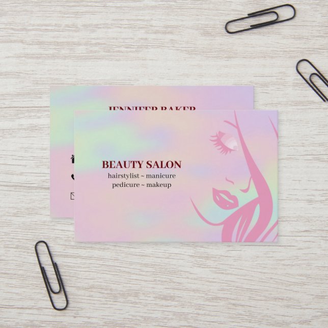 Hologram Beauty Salon Business Card (Front/Back In Situ)