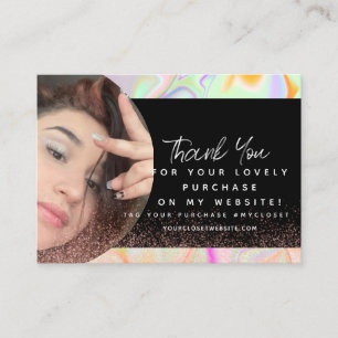 Hologram Boutique Beauty Business Thank You Business Card