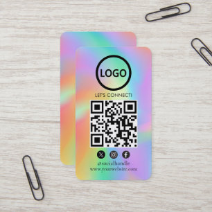 Hologram, Custom Cards Modern, Social Media QR 