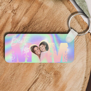 Hologram Custom Photo Best Mum Metal Keychain