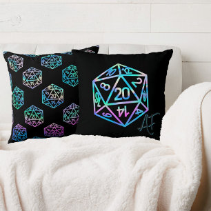 Hologram D20 Crit AF   PnP Tabletop Gamer Dice Cushion