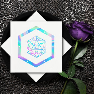 Hologram D20 Crit AF PnP Tabletop Gamer Dice Napkin