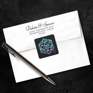 Hologram D20 Crit AF   PnP Tabletop Gamer Dice Square Sticker