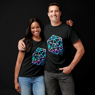 Hologram D20 Crit AF   PnP Tabletop Gamer Dice T-Shirt