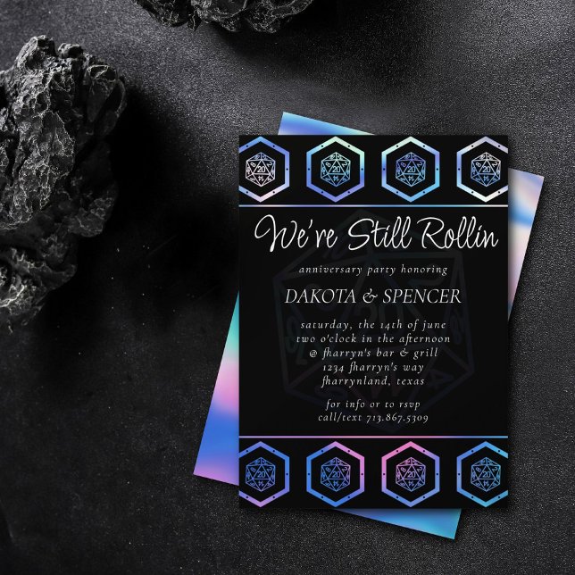 Hologram D20 | PnP Tabletop Dice Engagement Party Invitation (Creator Uploaded)