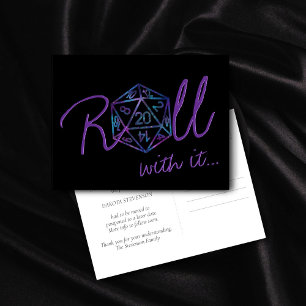 Hologram D20   PnP Tabletop Gamer Change of Date Postcard